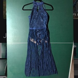 Sparkly blue dance costume
